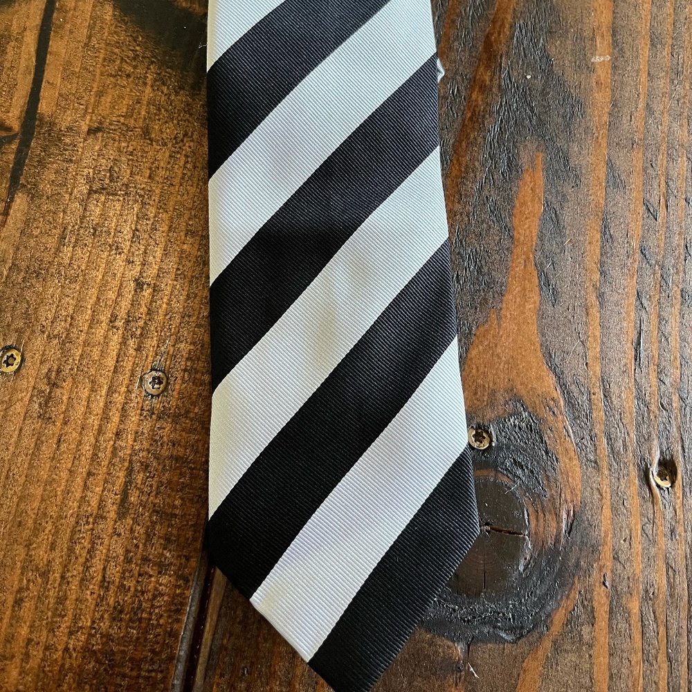 Black & Silver-Gray Silk Tie
